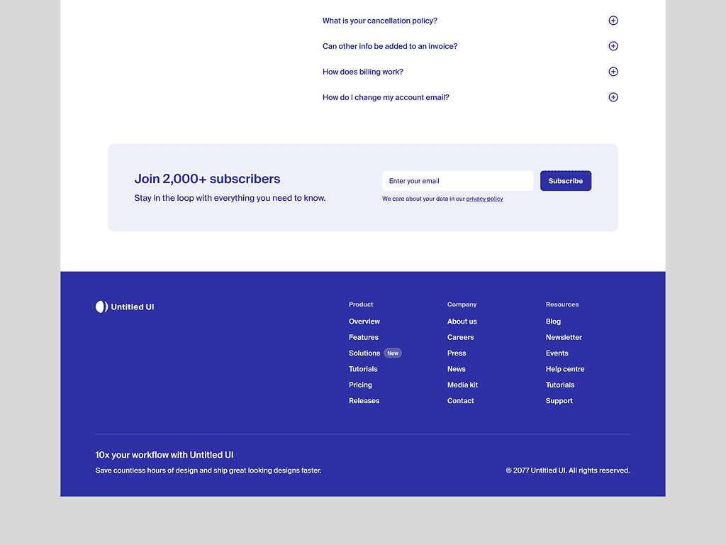 Footer Menu Example
