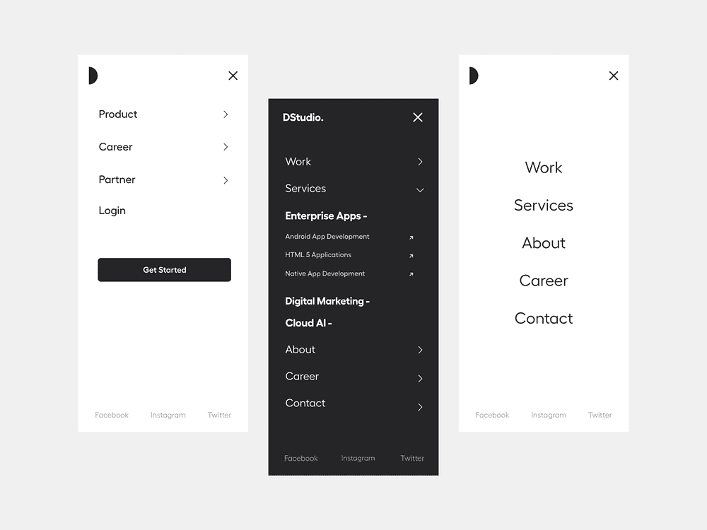 Mobile Menu Examples